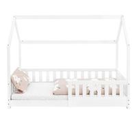 ML-Design Lit d'Enfant en Bois de Pin Massif Blanc 160x80 cm, Protection Contre les Blanc G