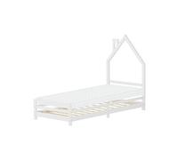 ML-Design Lit d'Enfant en Forme de Maison 90x200 cm avec Matelas en Mousse Housse