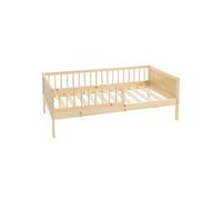 ML-Design Lit d'enfant Simple 80x160 cm, Naturel, en Bois de Pin, avec Sommier à Lattes et