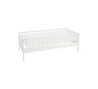 ML-Design Lit enfant 80x160 cm – pin blanc, sommier à lattes, protection anti-chute, avec matelas