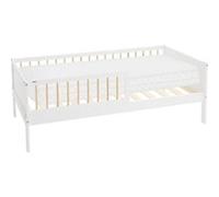 ML-Design Lit d'enfant Simple avec Matelas 80x160 cm, Blanc-Naturel, en Bois de Pin, avec