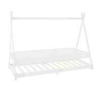 ML-Design Lit d'Enfant Tipi 90x200 cm Blanc avec Matelas à Mousse Froide Hypoallergénique