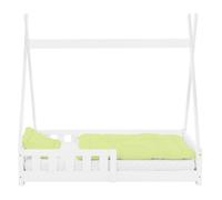 ML-Design Lit d'Enfant Tipi Blanc avec Protection Contre les Chutes en Bois de Pin Massif