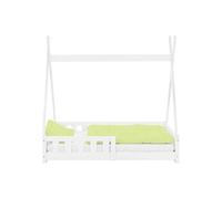 ML-Design Lit d'Enfant Tipi Blanc avec Protection Contre les Chutes en Bois de Pin Massif