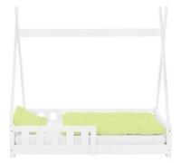 ML-Design Lit d'Enfant Tipi Blanc avec Protection Contre les Chutes en Bois de Pin Massif Blanc G
