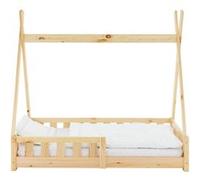 ML-Design Lit D'Enfant Tipi Nature Avec Protection Contre Les Chutes En Pin Massif Naturel