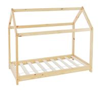 ML-Design - Lit cabane enfant 70x140 cm en bois beige avec toit et sommier à lattes