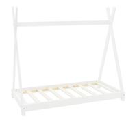 ML-Design Lit d'Enfants Tipi 70x140 cm avec Sommier à Lattes, en Bois Massf Blanc, Lit Weiß