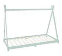 ML-Design Lit d'Enfants Tipi 90x200 cm avec Sommier à Lattes, en Bois Massif, Menthe, Lit Grün