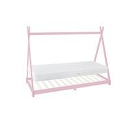 ML-Design Lit d'Enfants Tipi 90x200 cm Rose avec Matelas à Mousse Froide, H:16 cm, Housse