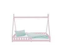 ML-Design Lit d'Enfants Tipi 90x200 cm Rose avec Protection Antichutes et Sommier à