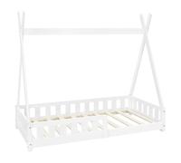 ML-Design Lit d'Enfants Tipi Blanc avec Protection Contre les Chutes en Bois de Pin Massif