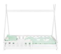 ML-Design Lit d'Enfants Tipi Blanc avec Protection Contre les Chutes en Bois de Pin Massif