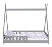 ML-Design Lit d'Enfants Tipi Gris Clair avec Protection Contre les Chutes en Bois de Pin Hellgrau G