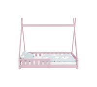 ML-Design Lit d'Enfants Tipi Rose avec Protection Contre les Chutes en Bois de Pin Massif