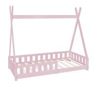ML-Design Lit d'Enfants Tipi Rose avec Protection Contre les Chutes en Bois de Pin Massif
