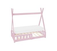 ML-Design Lit Enfant Tipi 70x140 cm Rose avec Matelas à Mousse Froide Polyester, Housse