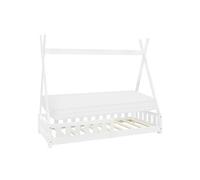 ML-Design Lit enfant Tipi 80x160 cm blanc Matelas mousse froide polyester Housse