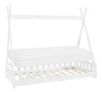 ML-Design Lit enfant Tipi 80x160 cm blanc Matelas mousse froide polyester Housse