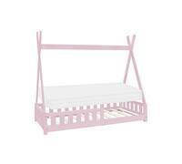 ML-Design Lit Enfant Tipi 80x160 cm Rose avec Matelas à Mousse Froide Polyester, Housse