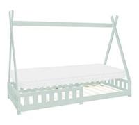 ML-Design Lit Enfant Tipi 90x200 cm Menthe avec Matelas à Mousse Froide Polyester, H:10