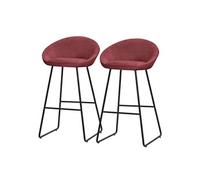 ML-Design Lot 2 Tabourets de Bar en Tissu Rouge, Hauteur 75 cm, Chaises de Comptoir