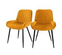 ML-Design Lot 2x Chaises de Salle à Manger Moutarde, Style Moderne/Retro, Dossier et