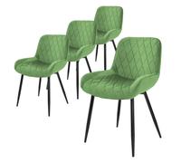 ML-Design Lot 4x Chaises de Salle à Manger Vert Sauge, Style Moderne/Retro, Dossier et