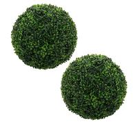 ML-Design Lot de 2 Boules de Buis Plantes Artificielles, Ø 35 cm Vertes, Résistantes aux UV en Plastique, Aspect Naturel et Réaliste, Usage Décoratif Facile d’Entretien pour Salon, Bureau ou Jardin