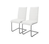 ML-Design Lot de 2 Chaises de Salle à Manger Blanc en Simili Design Cantilever Chaise Pied