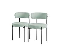 ML-Design Lot de 2 Chaises de Salle à Manger, en Tissu Teddy Polyester, Vert, avec