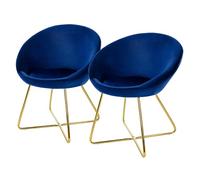 Lot de 2 chaise de conference GENERIQUE interieur non pliable H. 65 cm en metal bleu