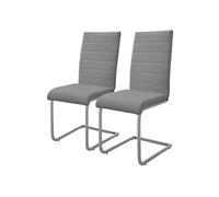 ML-Design Lot de 2 Chaises de Salle à Manger Gris en Simili Design Cantilever Chaise Pied