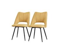 ML-Design Lot de 2 Chaises de Salle à Manger Jaune Moutarde, Assise en Polyester, Chaise