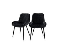 ML-Design Lot de 2 Chaises Salle à Manger avec Dossier et Accoudoirs, Noir, Siège en