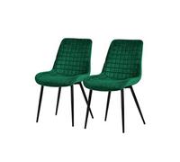 ML-Design Lot de 2 Chaises de Salle à Manger, Vert Foncé, Assise en Velours avec Pieds