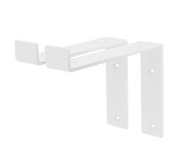 ML-Design Lot de 2 Équerres d'Étagère 20x4x14.5 cm, en Métal, Blanc, Style Industriel, Forme de L avec Lèvre vers Le Bas, Support Robuste pour Étagères Murales, Matériel de Montage Inclus