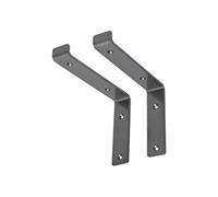 ML-Design Lot de 2 Equerres d'Etagère 20x4x14.5 cm, en Métal, Gris, Style Industriel,