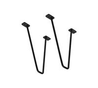 ML-Design Lot de 2 Equerres d'Etagère 220 mm, en Métal, Noir, Style Industriel, Console
