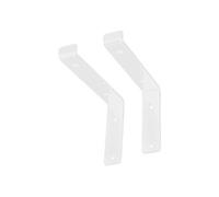 ML-Design Lot de 2 Equerres d'Etagère 25x4x14.5 cm, en Métal, Blanc, Style Industriel,