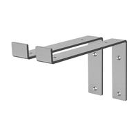 ML-Design Lot de 2 Équerres d'Étagère 25x4x14.5 cm, en Métal, Gris, Style Industriel, Forme de L avec Lèvre vers Le Bas, Support Robuste pour Étagères Murales, Matériel de Montage Inclus