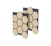 ML Design Lot de 2 Panneaux Acoustiques Hexagonaux, 66x81x2 cm, 1 m², Chêne, en Feutre