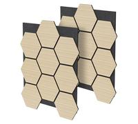 ML Design Lot de 2 Panneaux Acoustiques Hexagonaux, 66x81x2 cm, 1 m², Chêne, en Feutre Recyclé/MDF, Revêtement Mural Isolation Phonique Décoration Mur Porte Plafond, Haute Densité, à Coller/Visser