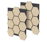 ML Design Lot de 2 Panneaux Acoustiques Hexagonaux, 66x81x2 cm, 1 m², Chêne, en Feutre