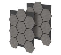 ML Design Lot de 2 Panneaux Acoustiques Hexagonaux, 66x81x2 cm, 1 m², Gris, en Feutre Recyclé/MDF, Revêtement Mural Isolation Phonique Décoration Mur Porte Plafond, Haute Densité, à Coller/Visser
