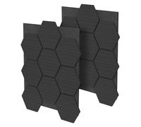 ML Design Lot de 2 Panneaux Acoustiques Hexagonaux, 66x81x2 cm, 1 m², Noir, en Feutre Recyclé/MDF, Revêtement Mural Isolation Phonique Décoration Mur Porte Plafond, Haute Densité, à Coller/Visser