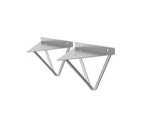 ML-Design Lot de 2 Pièces de Support d'Etagère, 160mm, en Métal, Gris, Forme Triangulaire,