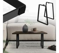 ML-Design Lot de 2 Pieds de Table 28,5xH40,5cm, Forme Trapèze, Noir, Acier Peint par Poudrage, Design Industriel, Piètement de Meuble DIY, Patins de Table à Manger Banc Bureau, Projets de Bricolage