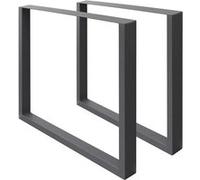 ML-Design Lot de 2 pieds de table 60 x 72 cm rectangulaire anthracite en acier peinture en poudrage design industriel profil carré table à manger et projects de bricolage protecteur de sol inclus Anth