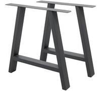 ML-Design Lot de 2 pieds de table 70 x 72 cm en forme de X anthracite en acier peinture en poudrage design industriel profil carré table à manger et projects de bricolage protecteur de sol inclus Anth